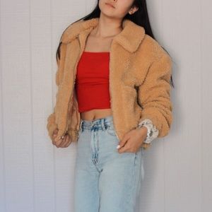 SOLD ON MERCARI @esth.lee UO Cropped Teddy Coat